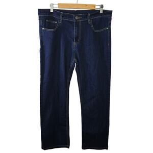 Men's AJ Armani Dark Wash Blue Denim Straight Leg Jeans Size 36 (35x26) Italy